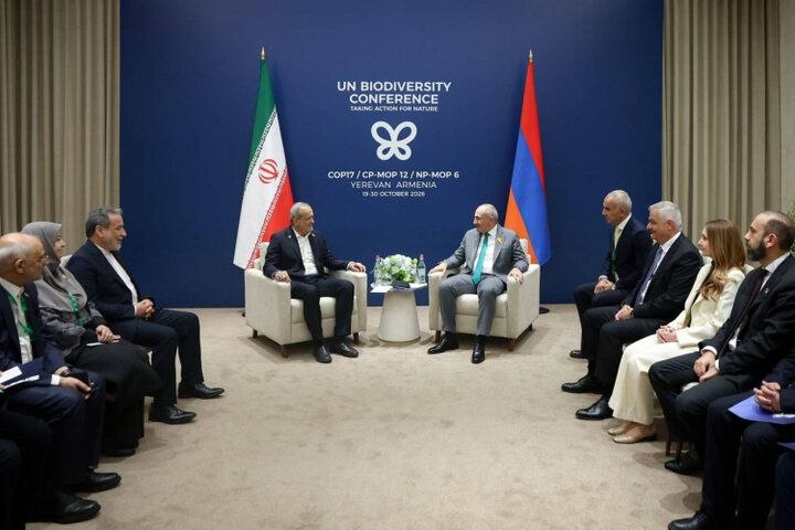 دیدار رئیس‌جمهور ایران و نخست‌وزیر ارمنستان در حاشیۀ اجلاس تنوع زیستی