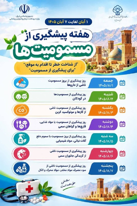 هفته پیشگیری از مسمومیت‌ها آغاز شد