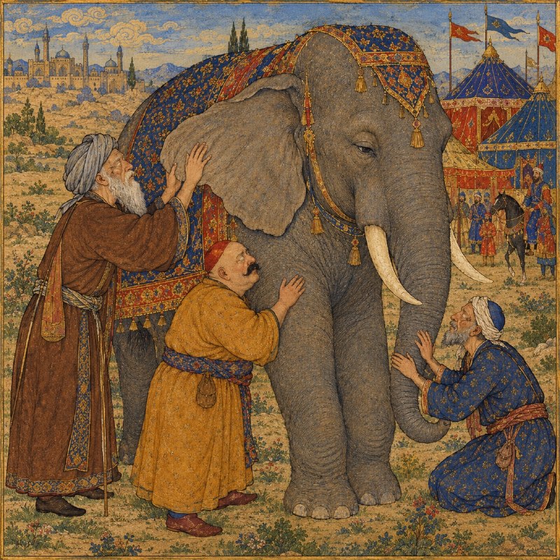 فیل و کوران؛ حکایت کهن از محدودیت درک تک‌ساحتی
