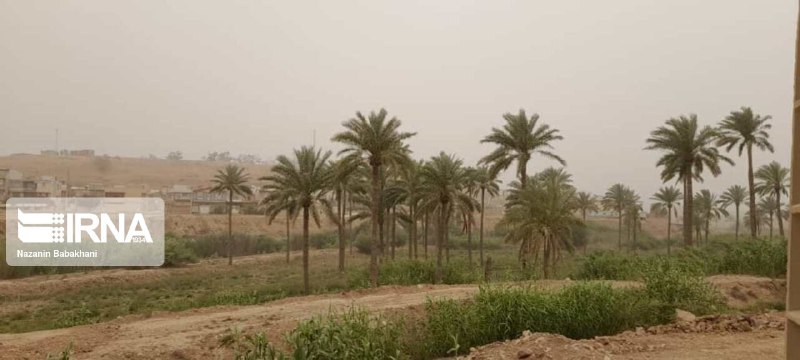 کاهش دید افقی در قصرشیرین بر اثر گرد و غبار