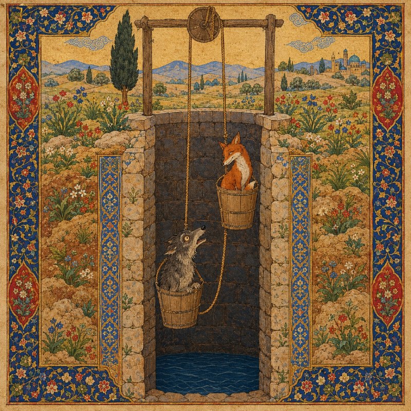 سزای طمع؛ حکایت روباه و گرگ