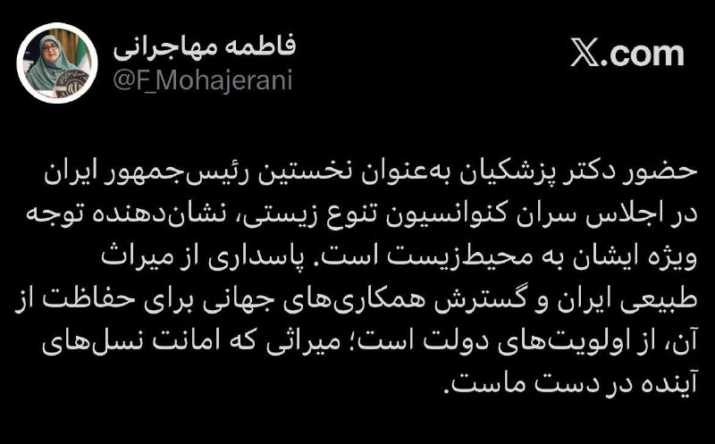 پزشکیان، نخستین رئیس‌جمهور ایران در اجلاس سران تنوع زیستی